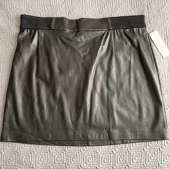 Calvin Klein Dresses & Skirts - Calvin Klein Black Faux Leather Skirt - PLUS SIZE